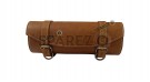 Royal Enfield Super Meteor 650 Engraved Leather Tools and Accessories Bag Brown - SPAREZO